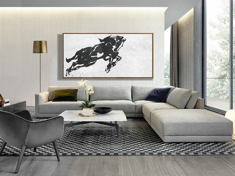 Large Abstract Wall Art,Oversized Horizontal Minimal Art On Canvas - Large Abstract Wall Art